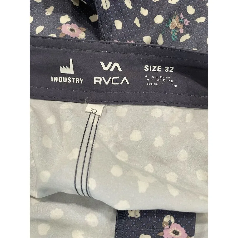 RVCA Men's‎ Floral Board Shorts Blue Size 32 Surfing Swim Trunks